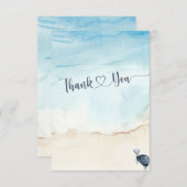 エレガント男女兼用海をテーマにした赤ちゃんシャワー サンキューカード (正面/裏面)