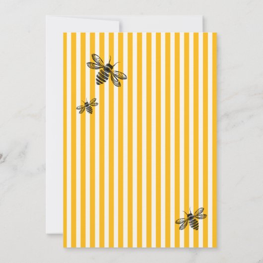 エレガント男女兼用Mommy to Bee Baby Shour 招待状 (裏面)