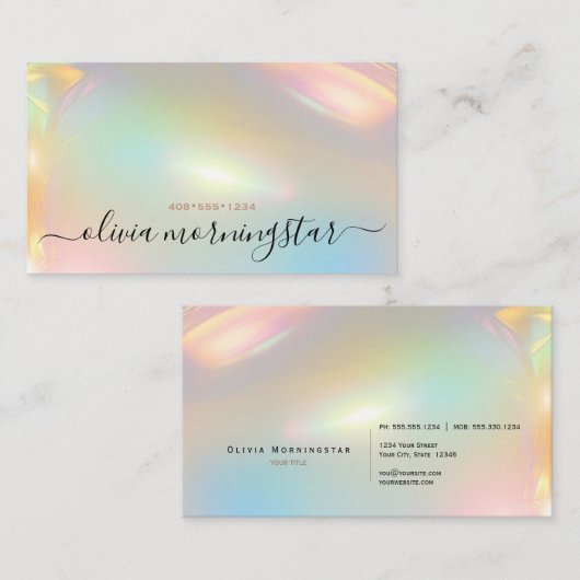 エレガント発光抽象芸術 名刺 (正面/裏面)