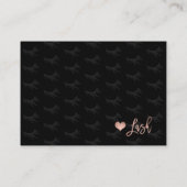 エレガント発汗後介護バラ金ゴールドイラストレーション 名刺 (裏面)