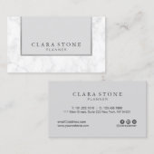 エレガント白いマモダンーブルグレーと銀 名刺 (正面/裏面)