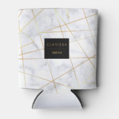 エレガント白い大理石のフェイク金ゴールド 缶クーラー (正面)