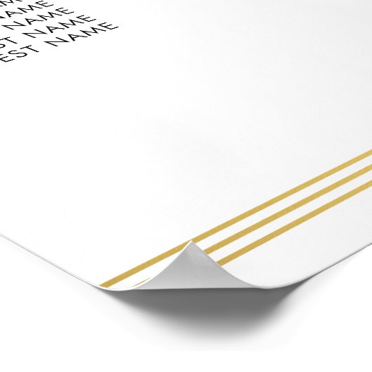 エレガント白い座席表の時間食べ ポスター (角)