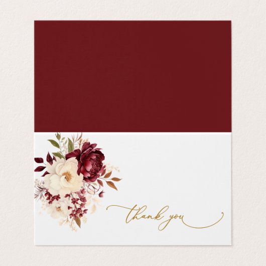 エレガント白い花サンキューカード 名刺 (外部フラット)