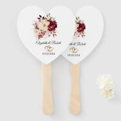 エレガント白い花 ハンドファン (正面&裏面)