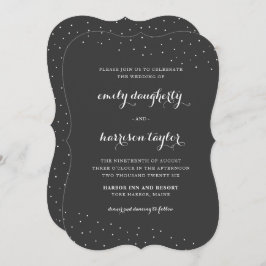 エレガント白と白と繊細なドット結婚の 招待状