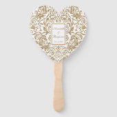 エレガント白と金ゴールドフェイクの結婚グリッター ハンドファン (裏面)