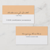 エレガント白と黄シンプル色のプロフェッショナル 名刺 (正面/裏面)