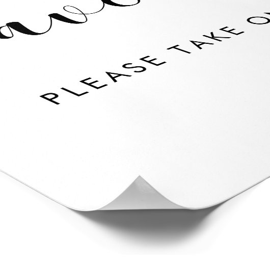 エレガント白と黒の結婚好意 ポスター (角)