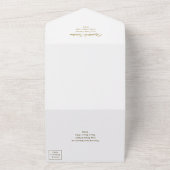 エレガント白のカールと渦巻き結婚形 オールインワン招待状 (外側)