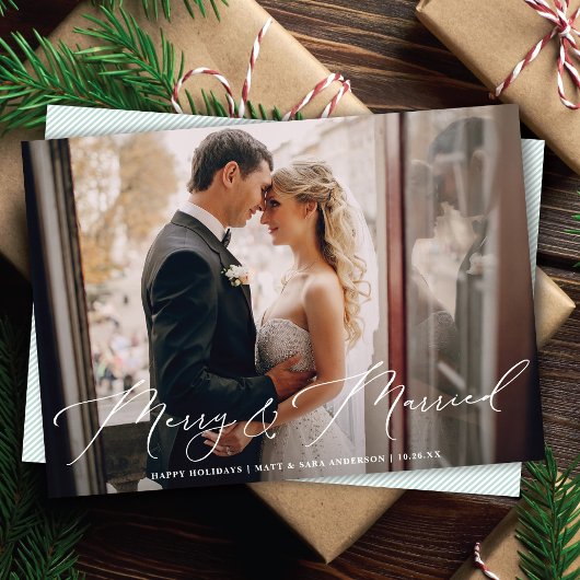 エレガント白のスクリプメリートと結婚した写真 シーズンカード