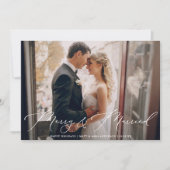 エレガント白のスクリプメリートと結婚した写真 シーズンカード (正面)