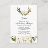 エレガント白クリーム結婚花詳細 エンクロージャーカード (正面)