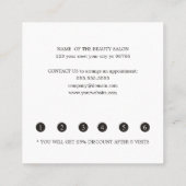 エレガント白クールピンクハート美しいサロン ロイヤリティカード (裏面)