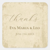 エレガント白グランジ結婚感謝していの スクエアシール (正面)