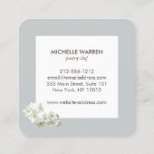 エレガント白ケーキと花模様ケーキ飾ズ スクエア名刺 (裏面)