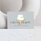 エレガント白ケーキと花模様ケーキ飾ズ 名刺