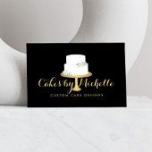 エレガント白ケーキ花模様IIケーキ飾ズ 名刺