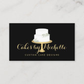 エレガント白ケーキ花模様IIケーキ飾ズ 名刺 (正面)
