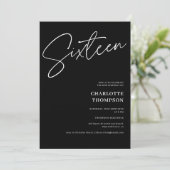 エレガント白シンプルモダン白フォトスイート16 招待状 (スタンド正面)