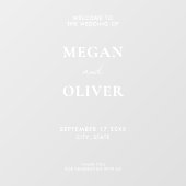 エレガント白シンプル結婚歓迎 ウィンドウサイン (シート)