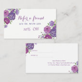 エレガント白スタイリッシュ，花紹介カード 紹介カード (正面/裏面)