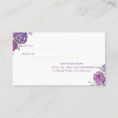 エレガント白スタイリッシュ，花紹介カード 紹介カード (裏面)