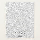 エレガント白パーソナライズされた型カスタム年 プランナー手帳 (正面)