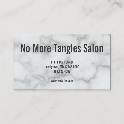 エレガント白フェイク大理石サロンロイヤリティカード 名刺 (正面)