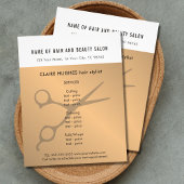 エレガント白フェイク金ゴールドはさみ美しいサロン チラシ