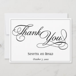 エレガント白フォーマル結婚サンキューカード サンキューカード