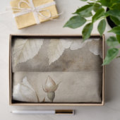 エレガント白フローラのグランジ分離 薄葉紙 (ギフト)