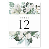 エレガント白フローラユーカリ結婚ー テーブルナンバー (裏面)