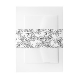 エレガント白フローラ結婚ズ 招待状ベリーバンド