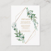 エレガント白フローラ緑結婚色 エンクロージャーカード (正面)