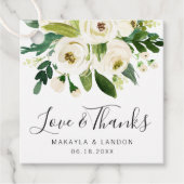 エレガント白フローラ緑結婚色 フェイバータグ (正面)