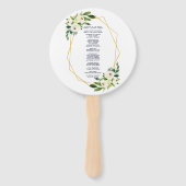 エレガント白フローラ金ゴールドフレーム結婚式 プログラム ハンドファン (裏面)