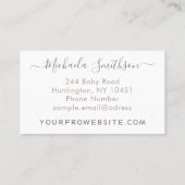 エレガント白ミニマルモダン生まれたばかりの写真家 名刺 (裏面)