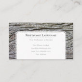 エレガント白ミニマル木スタイル木目 名刺 (裏面)