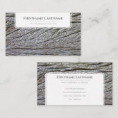 エレガント白ミニマル木スタイル木目 名刺 (正面/裏面)