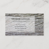 エレガント白ミニマル木スタイル木目 名刺 (裏面)