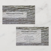 エレガント白ミニマル木スタイル木目 名刺 (正面/裏面)