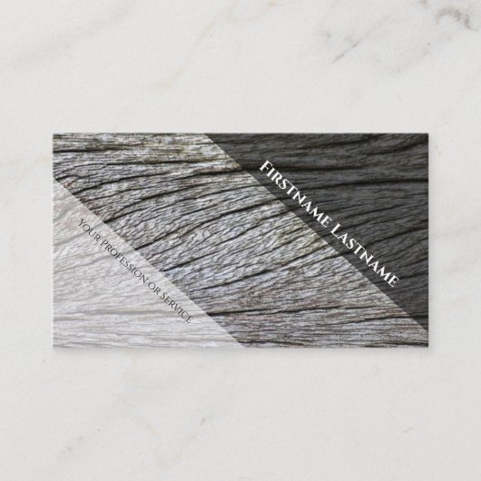 エレガント白ミニマル木スタイル木目 名刺 (正面)