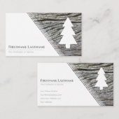 エレガント白ミニマル木スタイル木目 名刺 (正面/裏面)