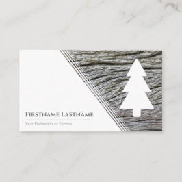 エレガント白ミニマル木スタイル木目 名刺