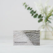 エレガント白ミニマル木スタイル木目 名刺 (スタンド正面)