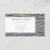 エレガント白ミニマル木スタイル木目 名刺 (裏面)