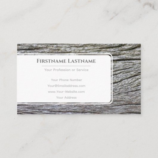 エレガント白ミニマル木スタイル木目 名刺 (裏面)