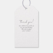 エレガント白ミニマル結婚の ギフトタグ (裏面)