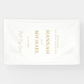 エレガント白ミニマル結婚の 横断幕 (横)